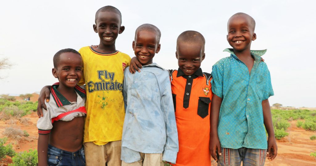 a group of happy boys from Somali